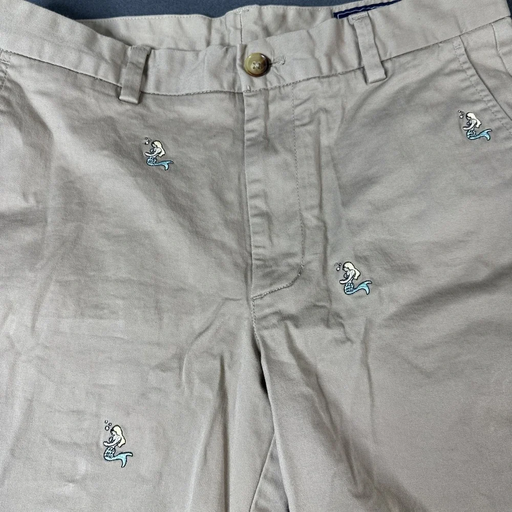 Vineyard Vines Shorts Mens Size 30 Khaki Tan Embroidered Mermaid Chinos